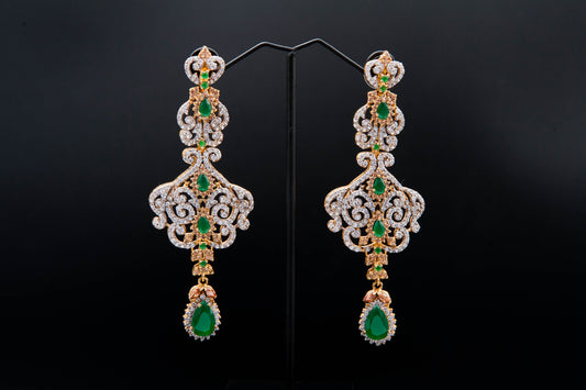 Emerald Swirl Earrings — 925 Sterling Silver with 24K Gold Plating