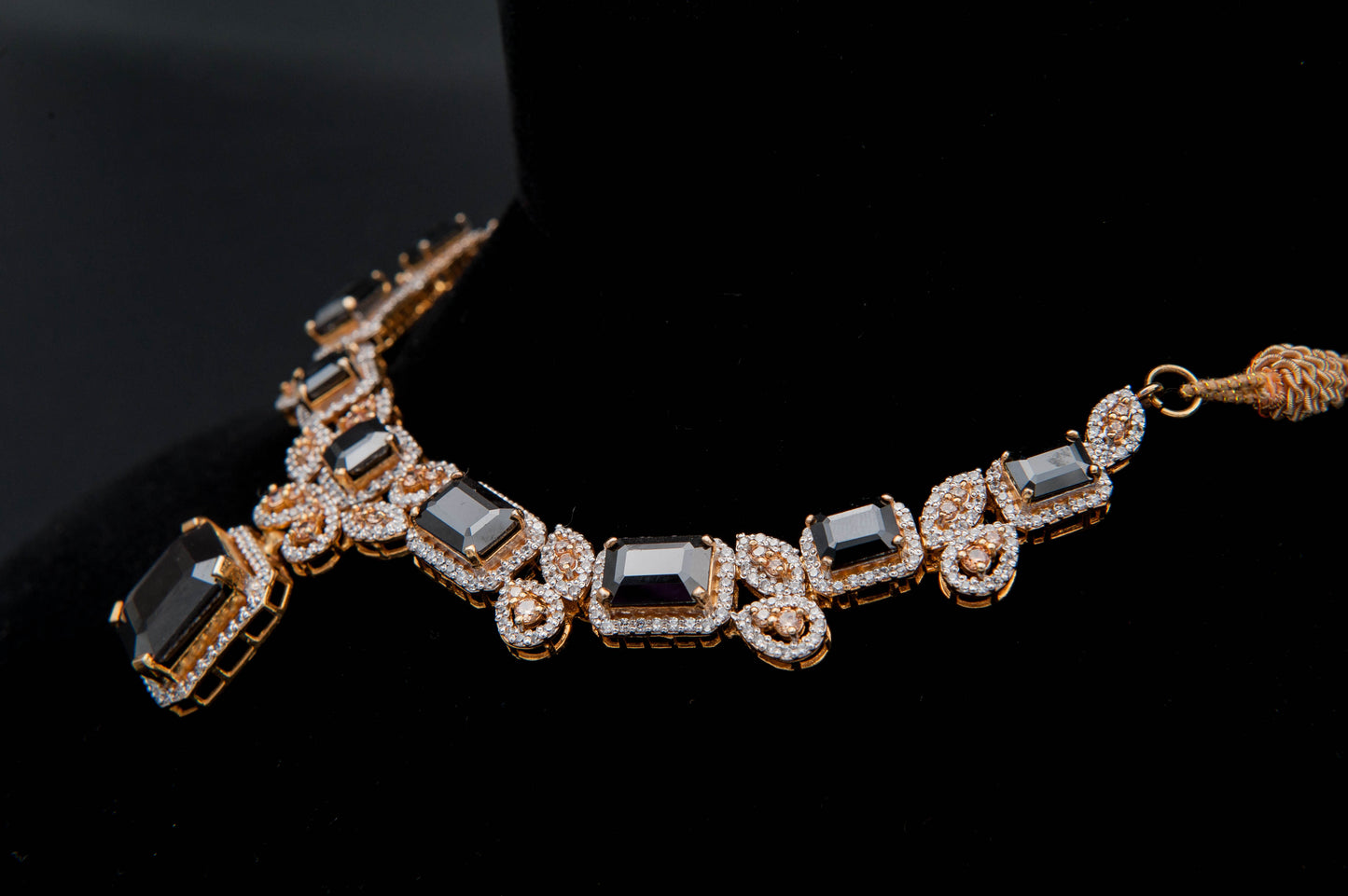 Midnight Bloom Bridal Set-925 Sterling Silver with 24K Gold Plating