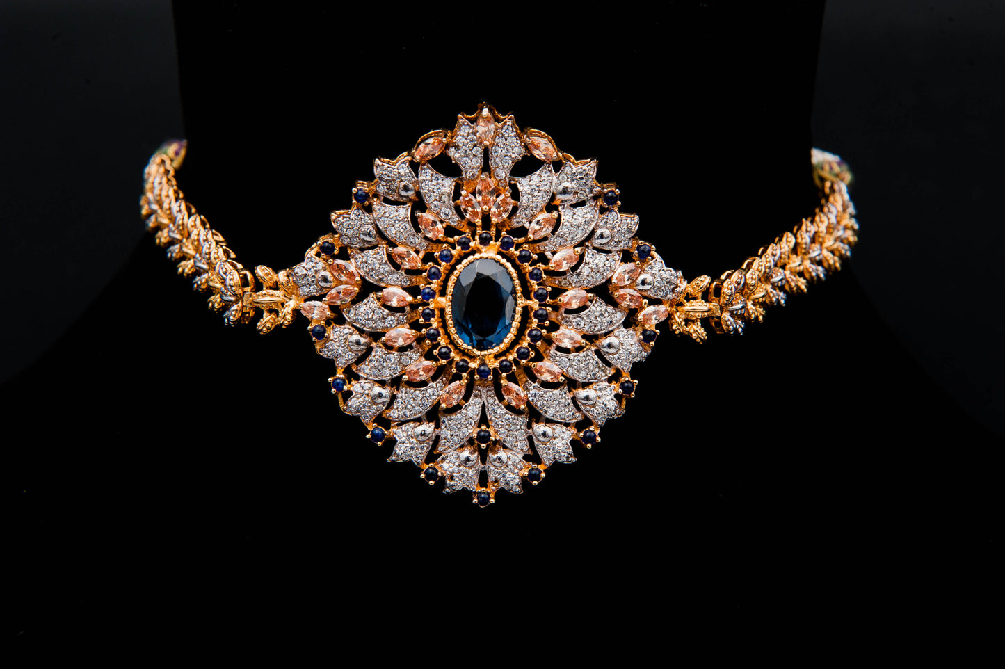 Twilight Blossom Bridal Set-925 Sterling Silver with 24K Gold Plating