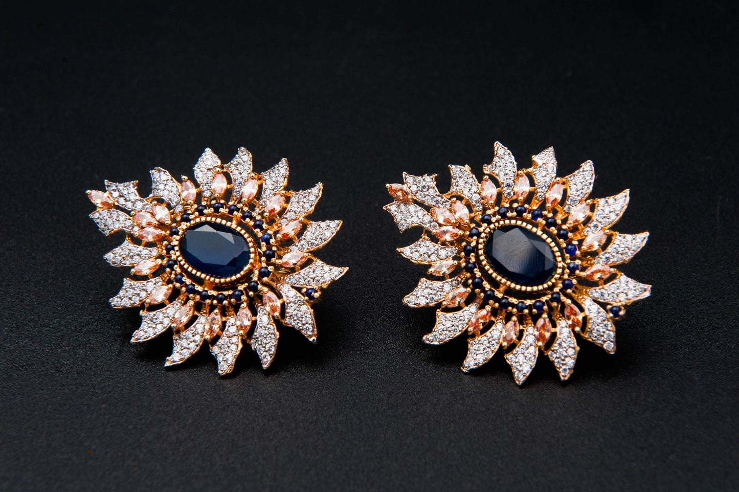 Twilight Blossom Bridal Set-925 Sterling Silver with 24K Gold Plating