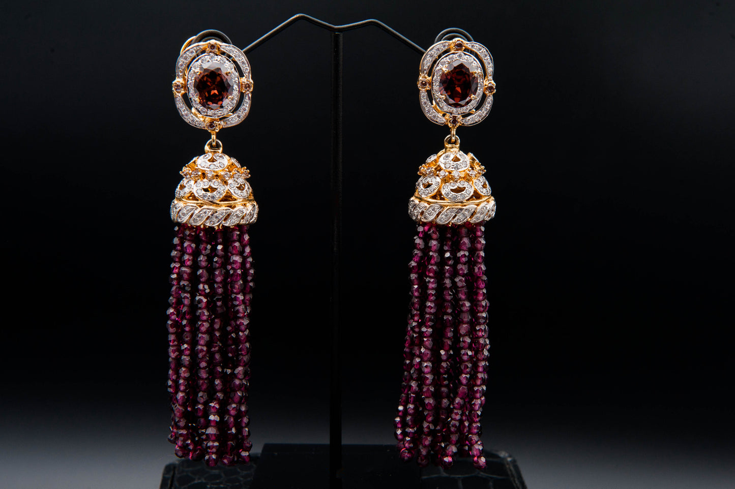 Imperial Garnet Cascade-925 Sterling Silver with 24K Gold Plating