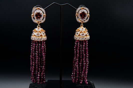 Imperial Garnet Cascade-925 Sterling Silver with 24K Gold Plating