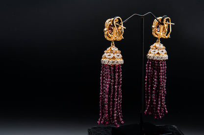 Imperial Garnet Cascade-925 Sterling Silver with 24K Gold Plating