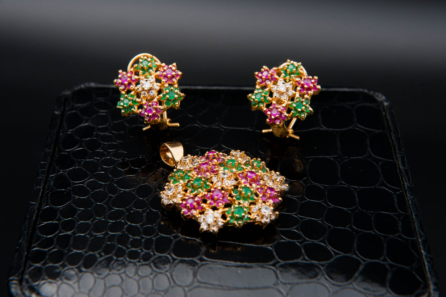 Blossom Radiance Set-925 Sterling Silver with 24K Gold plating