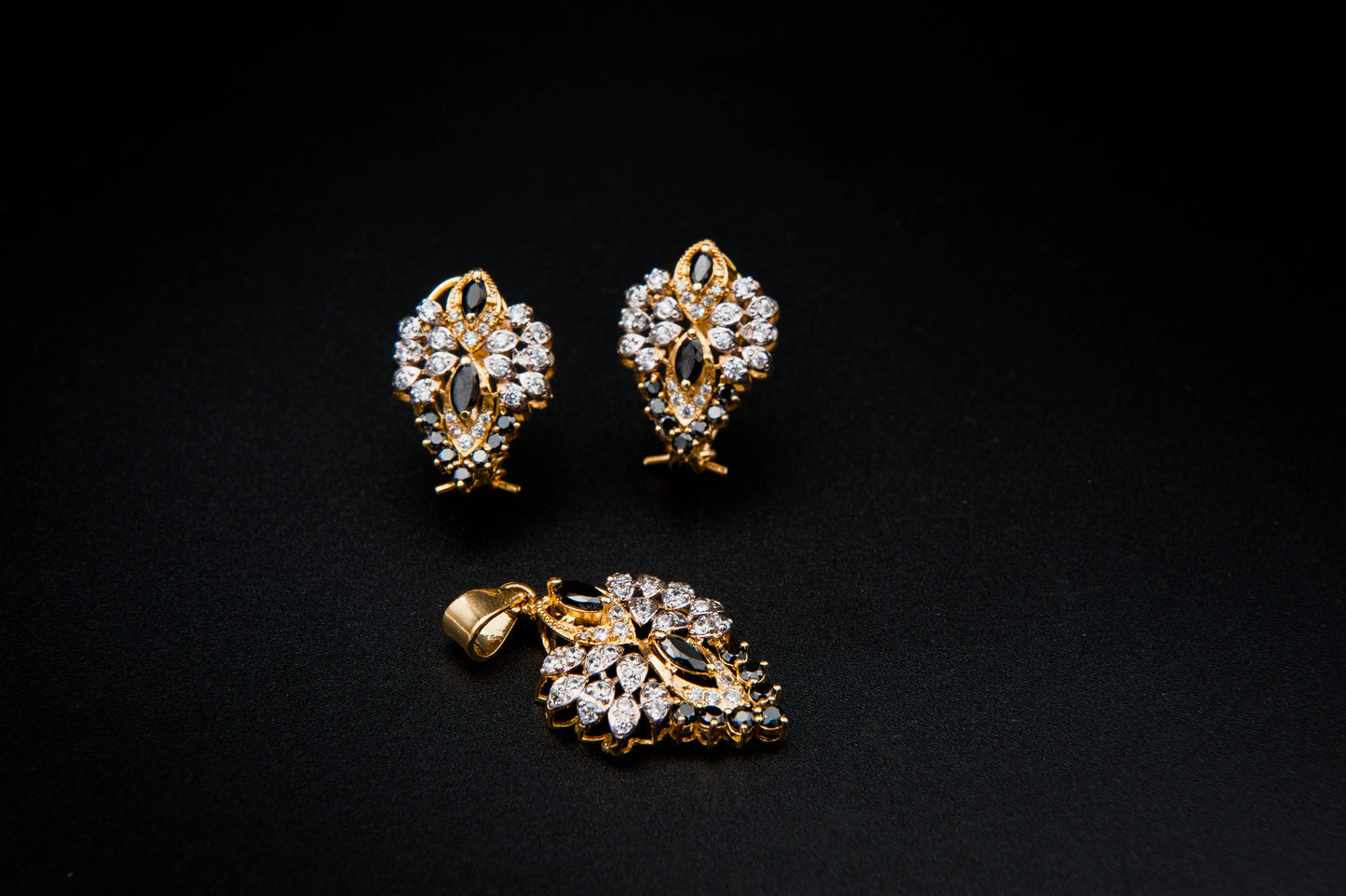 Midnight Bloom Set-925 Sterling Silver with 24K Gold Plating