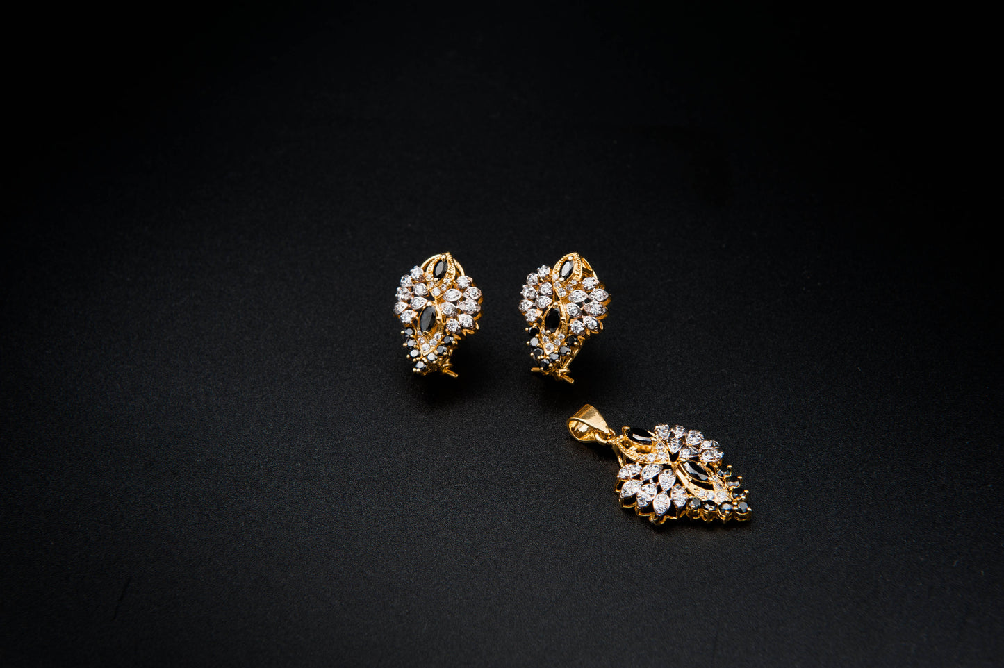 Midnight Bloom Set-925 Sterling Silver with 24K Gold Plating