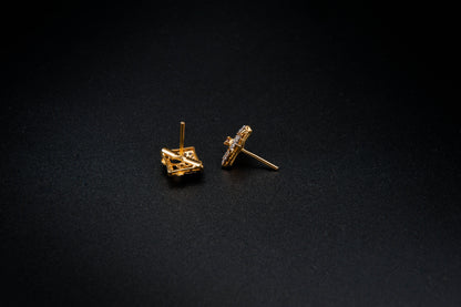 Amethyst Frame Earrings — 925 Sterling Silver with 24K Gold Plating