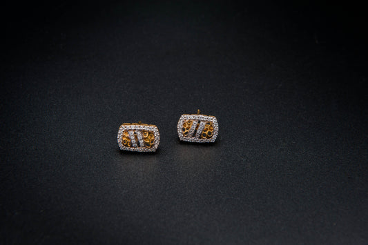 Diamond Stride Earrings — 925 Sterling Silver with 24K Gold Plating