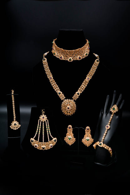 Heritage Splendor Bridal Set-925 Sterling Silver with 24K Gold Plating
