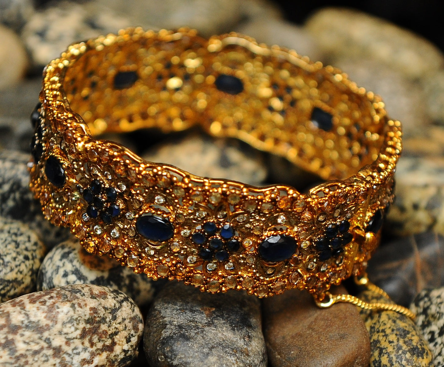 Midnight Tide-Kundan Bangle
