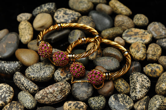 Rosette Twist-Kundan Bangles