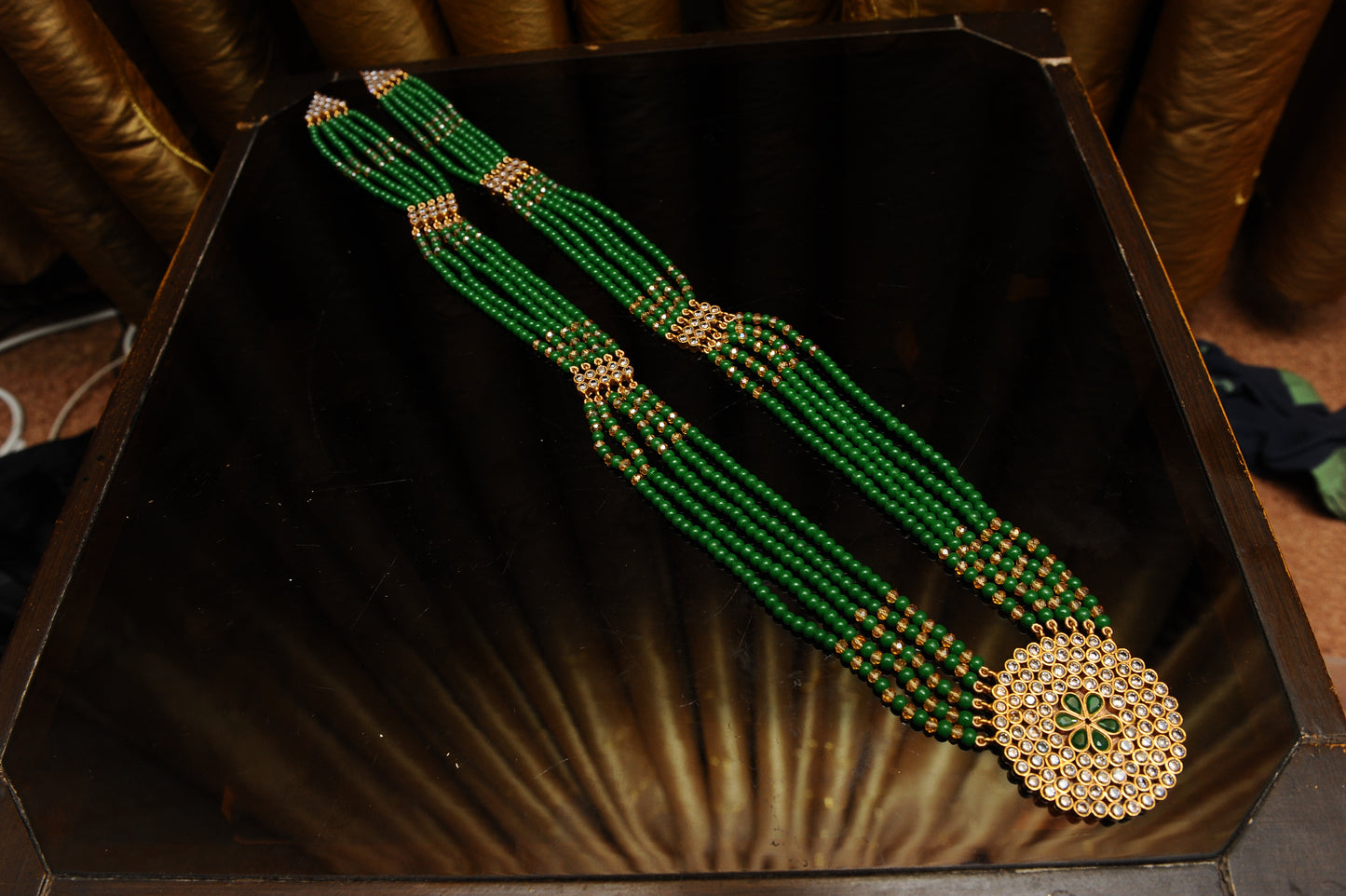 Emerald Vow Layered Necklace-Kundan