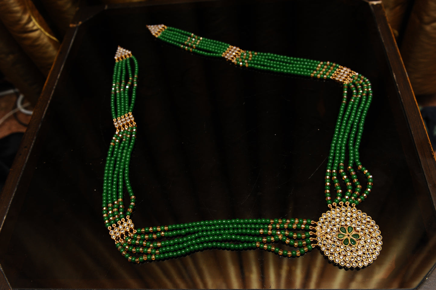 Emerald Vow Layered Necklace-Kundan