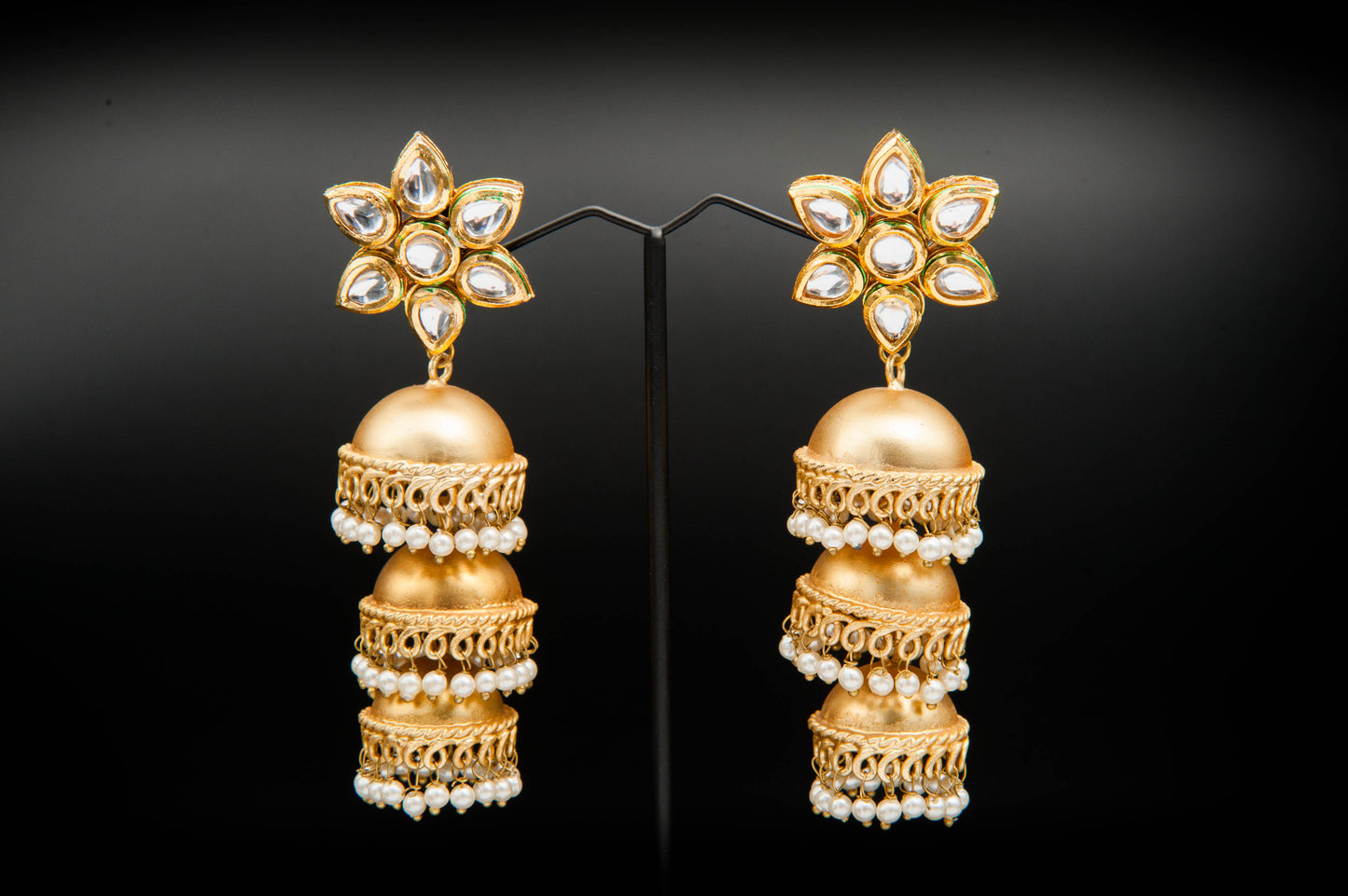 Petal Cascade-Kundan Jhumkay