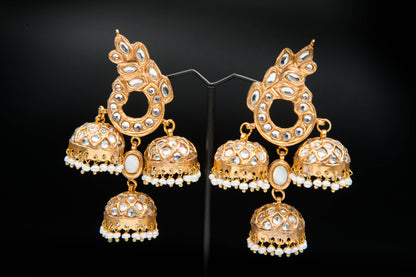 Ivory Tiers Jhumka-Kundan Jhumkay