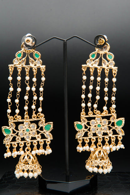 Gemstone Grace Jhumka-Kundan Jhumkay