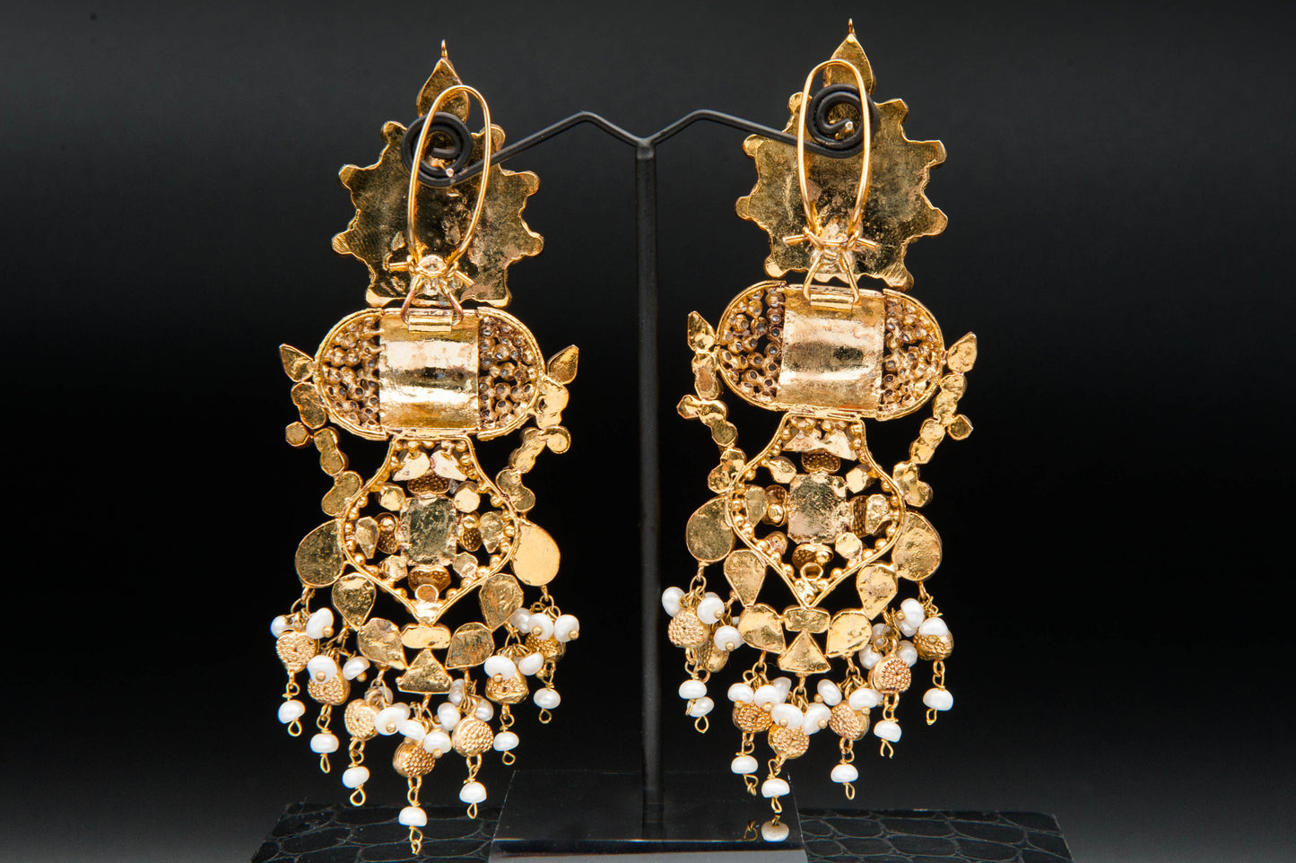 Crystal Veil Jhumka-Kundan Jhumkay