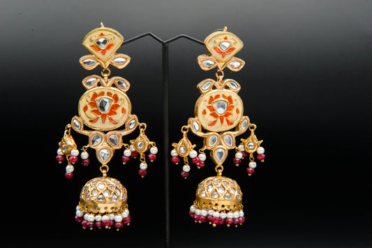 Royal Bloom Jhumka-Kundan Jhumkay