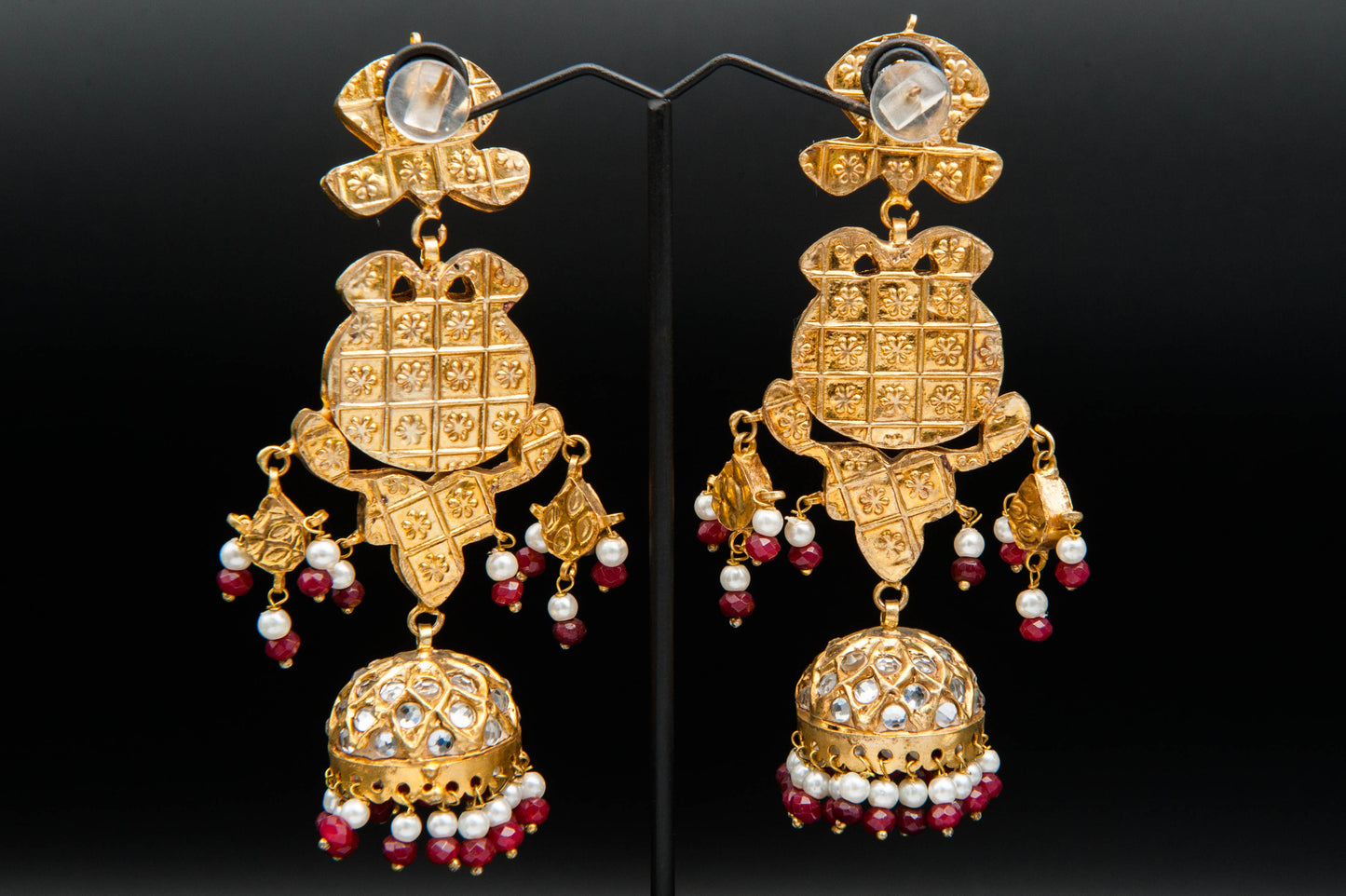 Royal Bloom Jhumka-Kundan Jhumkay