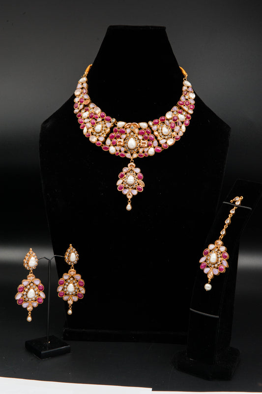 Rose Radiance-Kundan set