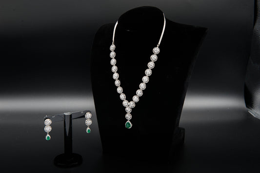 Emerald Halo Grace-1K Silver Set