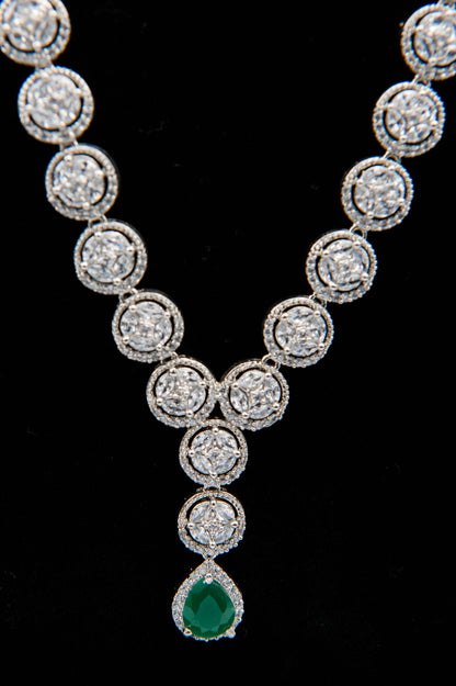 Emerald Halo Grace-1K Silver Set