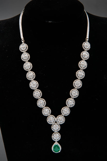 Emerald Halo Grace-1K Silver Set