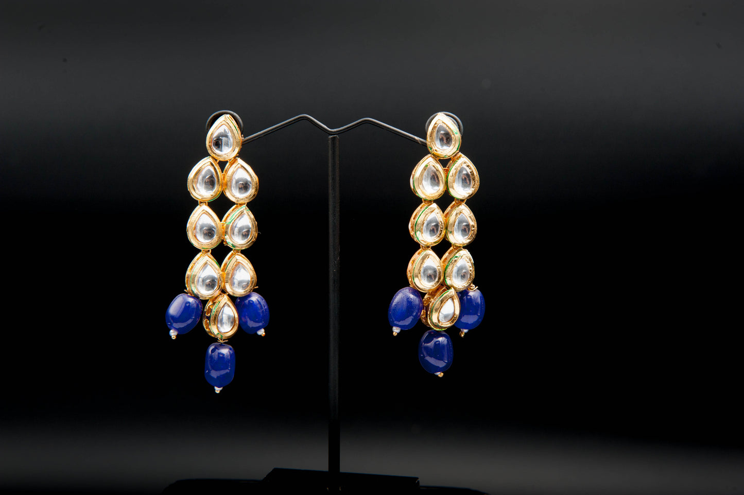 Midnight Cascade-Kundan Set