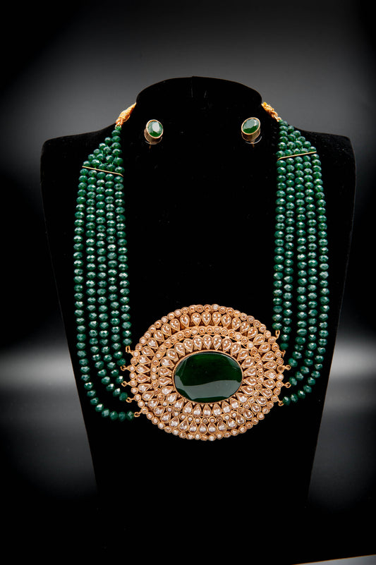 Emerald Empress-Kundan Set