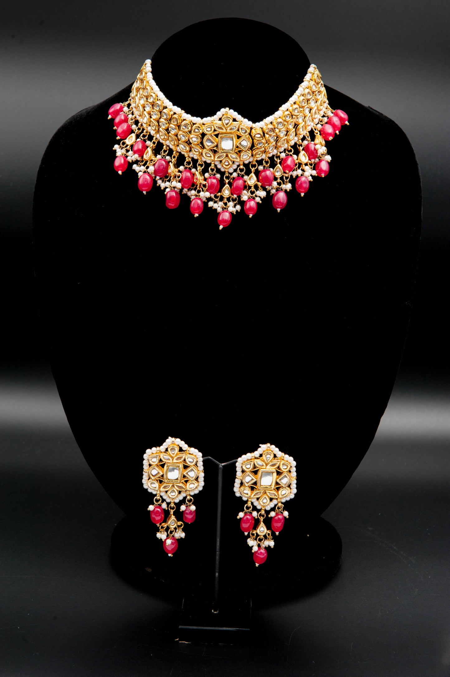 Crimson Bloom-Kundan Set