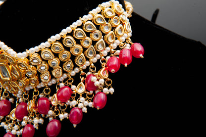 Crimson Bloom-Kundan Set