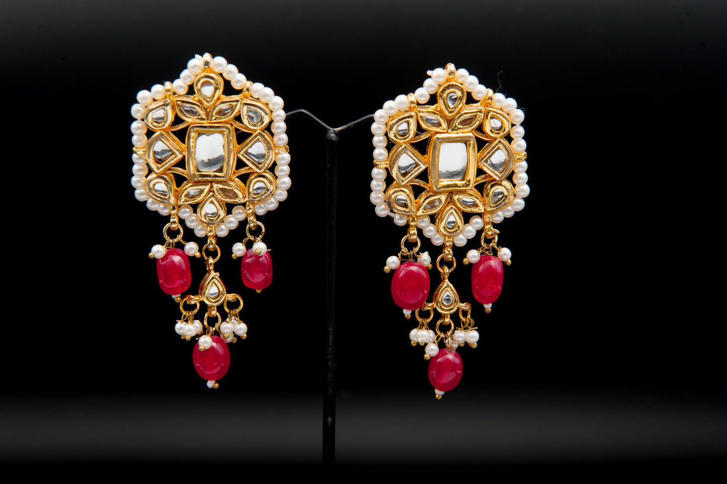 Crimson Bloom-Kundan Set