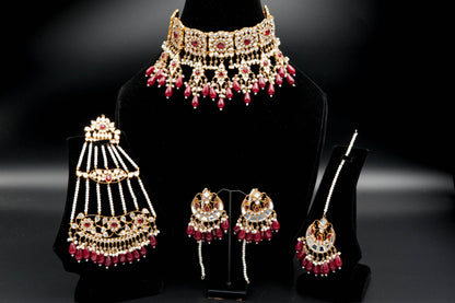 Regal Crimson Heirloom-Kundan Set