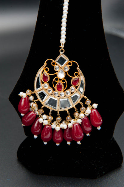 Regal Crimson Heirloom-Kundan Set