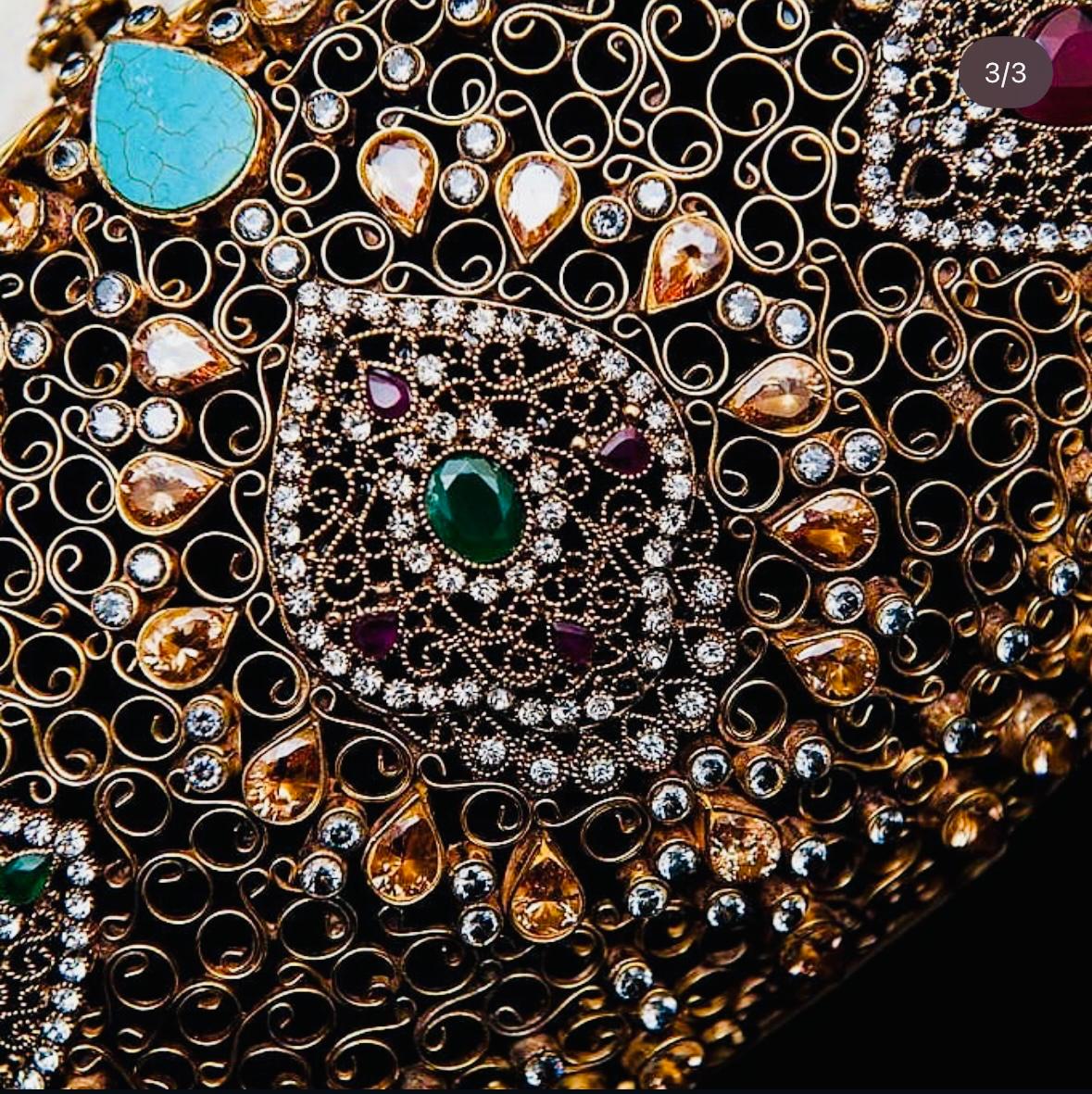 Kundan Handmade Clutch with Gold Polish