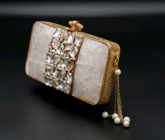 Handmade Designer Clutch with Pearls
