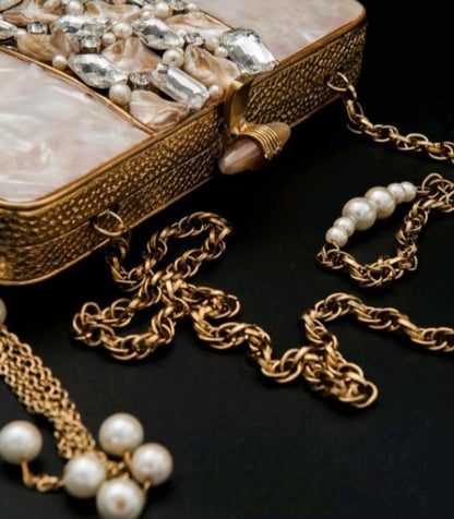 Handmade Designer Clutch with Pearls