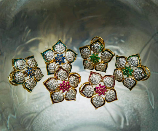 22K Gold-Plated Sterling Silver Floral Studs