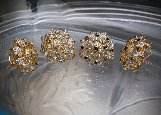 Gold-Plated Sterling Silver Flower Studs