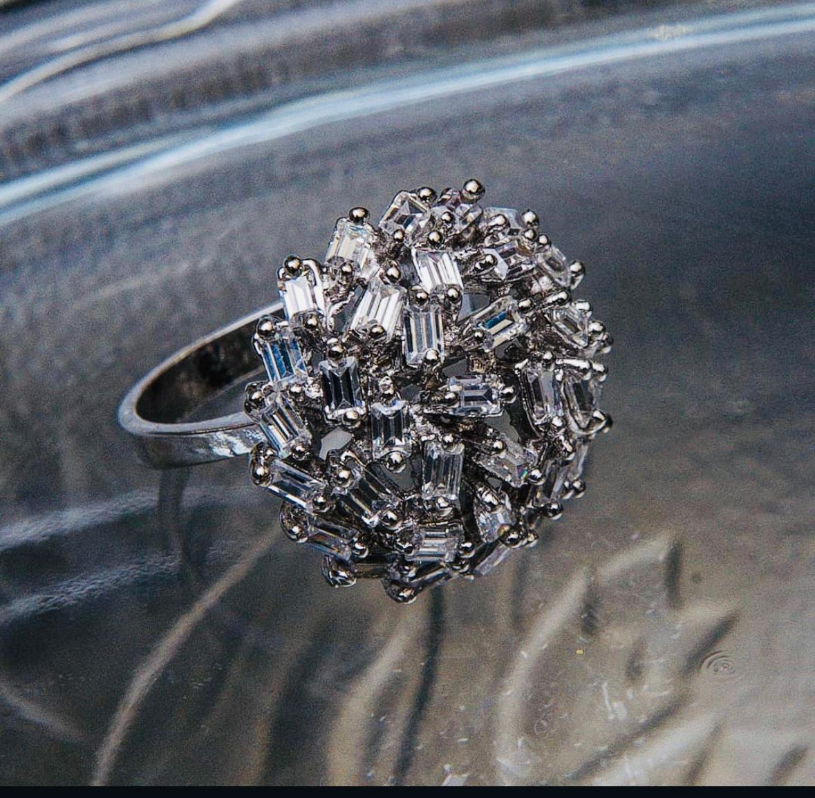 Silver Zircon Solitaire Ring
