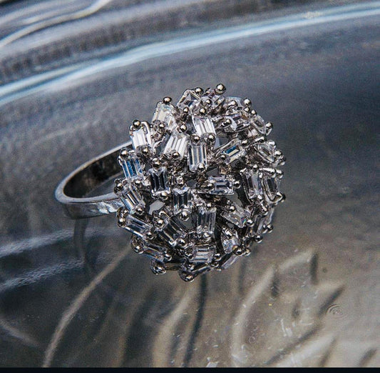 Silver Zircon Solitaire Ring