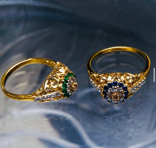 Gold-Plated Floral Rings