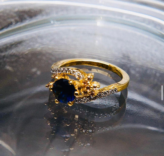Midnight Blue Gold-Plated Ring
