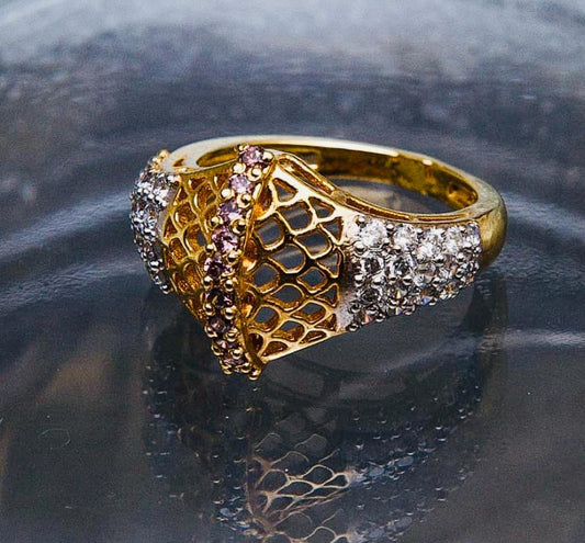 Gold-Plated Sterling Silver Designer Ring