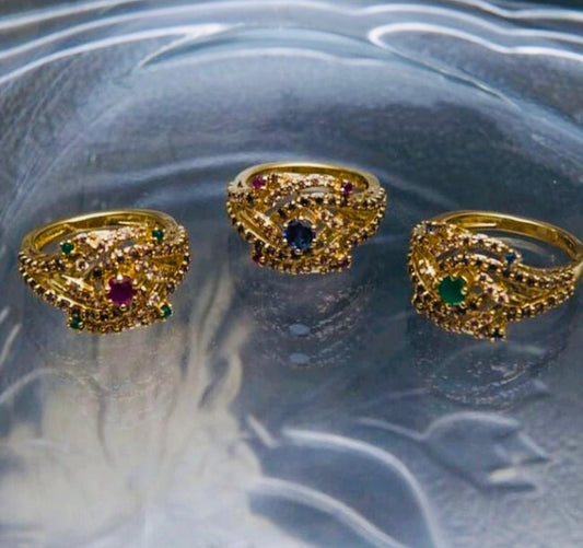 Gold-Plated Sterling Silver Gem Rings