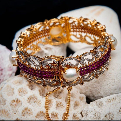 Lilac Halo Bracelet — 925 Sterling Silver, 24K Gold Plated