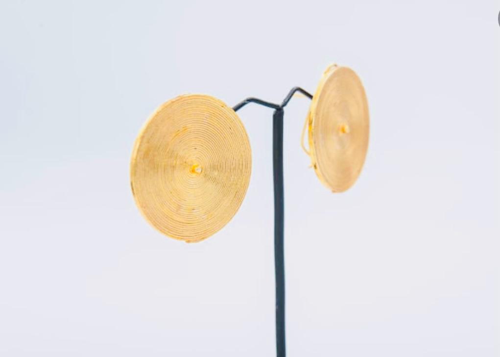 Handmade Gold-Plated Ear Studs