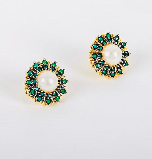 Multi-Color Gold-Plated Designer Earrings