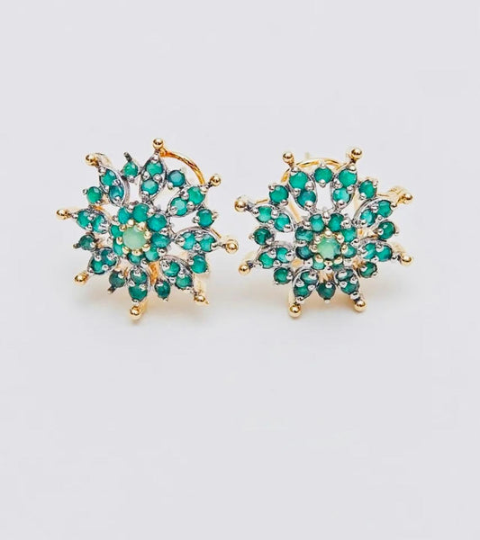 Floral Gold-Plated Earrings – Multi-Color Collection